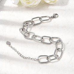 Платина Браслеты-цепочки из латуни для женщин, стойки покрытие, долговечный, без кадмия и без свинца, платина, 7.36 дюйм (18.7 см)