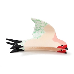 Разноцветный Акриловые коготь заколки, птица, красочный, 70x115x74 мм