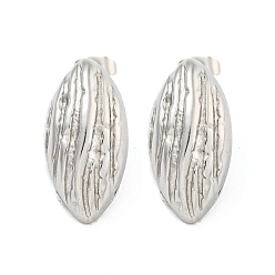 Нержавеющая Сталь Цвет Не тускнеющий конский глаз 304 серьги-гвоздики из нержавеющей стали, серьги-гвоздики для женщин, цвет нержавеющей стали, 24x13 мм