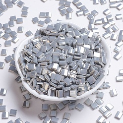 (TL1865) Opaque Smoke Gray Luster MIYUKI TILA Beads, Japanese Seed Beads, 2-Hole, (TL1865) Opaque Smoke Gray Luster, 5x5x1.9mm, Hole: 0.8mm, about 118pcs/bottle, 10g/bottle