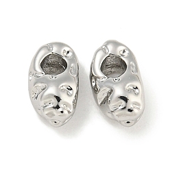 Платина Фактурные подвески из латуни, без кадмия, без никеля и без свинца, овальные, платина, 7x3.5x4 мм, отверстие : 1.9 мм