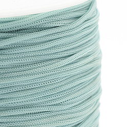 Pale Turquoise Polyester Cords, Pale Turquoise, 0.8mm, about 131.23~142.16 yards(120~130m)/roll