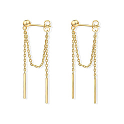 Золотой Серьги-гвоздики с кисточками в форме палочек из латуни, золотые, 40 мм