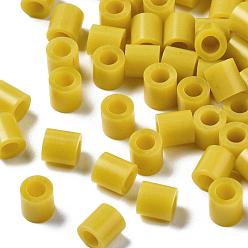 Цвет Оливы Пэ предохранителей бусины, поделок Melty бусины, трубка, оливковый, 5x5 мм, Отверстие : 3 мм , около 8000 шт / 500 г