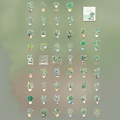 Зеленый 100шт. История четырех сезонов наклейки для животных самоклеящиеся наклейки, Украшение дневника для фотоальбома своими руками, зелёные, 33~60x26~57x0.1 мм