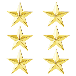 Yellow 6Pcs Star Alloy Lapel Pin Backs for Backpack Clothes, Golden, Yellow, 23x24mm
