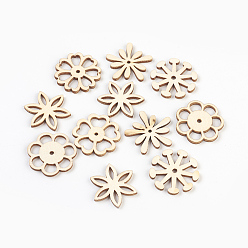 Цвет Древесины Древесины кабошонов, вырезанные лазером деревянные формы, цветок, деревесиные, 28~30x2.5 мм