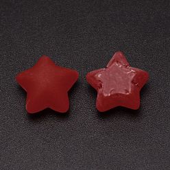 Schamottestein Bereift Harzcabochons, Stern, Schamottestein, 18x19x12 mm