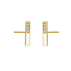 Белый 925 Серебряные серьги-гвоздики с цирконием, модный аксессуар унисекс