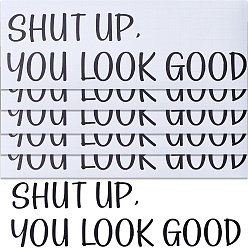 Черный Декоративная наклейка из пвх, самоклеящиеся настенные украшения, прямоугольник с узором «заткнись», чёрные, 233x87x0.2 мм