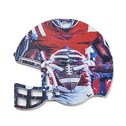 Разноцветный Акриловые подвески, шлем, спортивный, красочный, 41x47x2 мм, отверстие : 2 мм