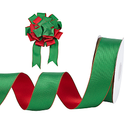 Зеленый Лента из полиэстера, с краем из железной проволоки, для аксессуаров для одежды, украшение подарка, зелёные, 1-1/2 дюйм (38 мм), около 25.00 ярдов (22.86 м) / рулон