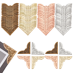 (52) Непрозрачная лаванда 80шт 4 цвета железный треугольный уголок-протектор, охранники покрывают подушку, разноцветные, 30x30x7.5 мм, 20 шт / цвет