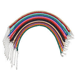 (52) Непрозрачная лаванда 14 шт. 14 цвета полиэстеровый витой шнур для изготовления ожерелий, с латунной фурнитурой , платина, разноцветные, 14.17 дюйм (36 см), 1 шт / цвет