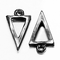 Gunmetal Alloy Pendants, Triangle, Gunmetal, 22x12x2mm, Hole: 2mm