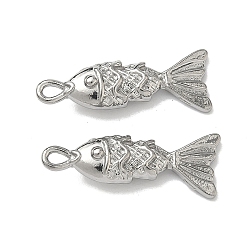 Fish Подвески из нержавеющей стали 304, цвет нержавеющей стали, рыба, 23x6.5x5 мм, отверстие : 1.5x3 мм