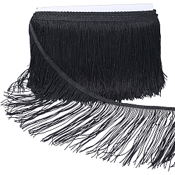 Черный Полиэстеровые кисточки, аксессуары для одежды, чёрные, 5-7/8~6-1/4 дюйм (150~160 мм)