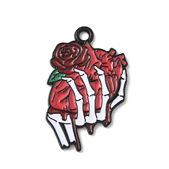 Сердце Подвески из сплава хэллоуина с эмалью, чёрные, сердце, 28.5x18x1.5 мм, отверстие : 2 мм