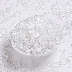 (QTL160) Crystal Luster Миюки четверть бусины тила, японский бисер, 2-луночное, (qtl 160) кристаллический блеск, 5x1.2x1.9 мм, Отверстие: 0.8 мм, о 480 шт / бутылка