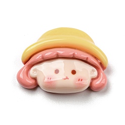 Human Симпатичная мультяшная тема девушки из непрозрачных кабошонов из смолы, изготовление ювелирных изделий, человек, 17x23x7 мм