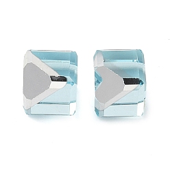 Бледно-бирюзовый K9 стеклянные имитации австрийских хрустальных бусин, без отверстия , квадратный, бледные бирюзовая, 6x6x6 мм