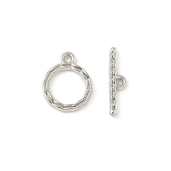 Платина Застежка тоггл из сплава, без кадмия и без свинца, стойки покрытие, кольцо, платина, Кольцо: 13.5x10.5x1.5 mm, отверстие : 1.2 мм, бар: 4x15.5x1.5 mm, отверстие : 1.2 мм