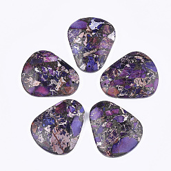 Dark Orchid Synthetic Gold Line Regalite/Imperial Jasper/Sea Sediment Jasper Pendants, Dyed, teardrop, Dark Orchid, 47x39x7.5mm, Hole: 1.4mm