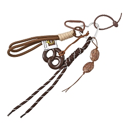 Верблюжий Декоративные подвески в виде хлеба из акрила и плетеной полиэстерной веревки., с железными застежками, для украшения сумки, верблюжие, 55x30 мм