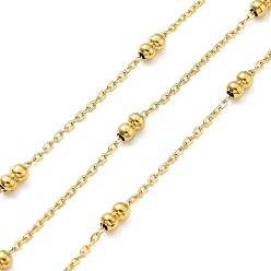 Золотой Ионное покрытие (ip) 304 сателлитные цепи из нержавеющей стали, пайки, с катушкой, золотые, 2.5x1.5x0.5 мм, 6.5~8x4 мм