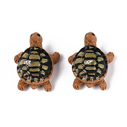 Перу Непрозрачные подвески смолы, очарование черепахи, с платиново-железными петлями, Перу, 18.5~20x28.5x24~24.5 мм, отверстие : 2 мм