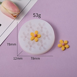 Flower DIY Silicone Molds, Fondant Molds, Resin Casting Molds, for Chocolate, Candy, UV Resin & Epoxy Resin Craft Making, White, Fondant Molds, Flower, 78x12mm