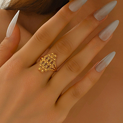 Настоящее золото 18K Латунные регулируемые открытые манжеты для женщин, реальный 18 k позолоченный, внутренний диаметр: 16мм~20мм