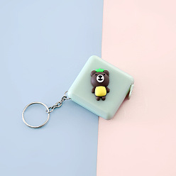 Бледно-бирюзовый Квадратная пластиковая рулетка, мягкая выдвижная швейная рулетка, для тела, шитье, портной, ткань, бледные бирюзовая, 48x48 мм