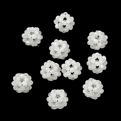 White Moonstone Natural White Moonstone Woven Beads, Cluster Beads, Faceted, Round, 8~9mm, Hole: 1.6mm