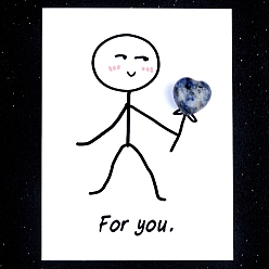 (306FM) Жонкиль матовый с лаймовой подкладкой Натуральная голубая пятнистая яшма в форме сердца, с бумажными карточками, фигурка для украшения дома, энергетический камень рейки для исцеления, 15 мм