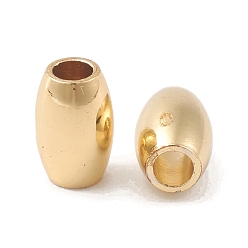 Echt 18 k vergoldet Gestellmessingperlen, cadmiumfrei und bleifrei, langlebig überzogen, Fass, echt 18 k vergoldet, 6x4 mm, Bohrung: 1.8 mm