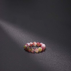 Другие Нефриты Эластичные кольца из натурального нефрита, круглые, бусины : 4 мм, внутренний диаметр: регулируемый