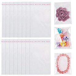 Прозрачный 100 целлофановые пакеты OPP, небольшие сумки для хранения ювелирных изделий, самоклеящиеся пакеты для запайки, прямоугольные, прозрачные, 12x7 см, односторонний толщина: 0.035 mm, внутренней меры: 9x7 см