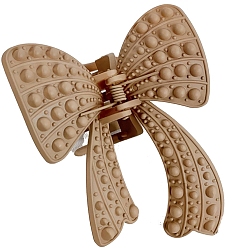 Светло-коричневый Пластиковые зажимы когтя волос, аксессуары для волос для женщин и девочек, бантом, загар, 105x80 мм