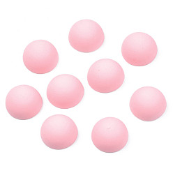 Pink Непрозрачный акриловый кабошон, окрашенный распылением, полукруглый, розовые, 11.5x6 мм