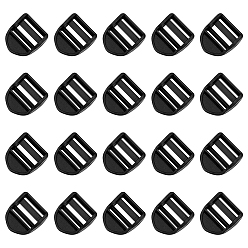 Черный Пряжки-ползунки с пластиковыми замками-лесенками, регулируемые лямки с боковыми пряжками, для рюкзака, чёрные, 37.5x24.5x11 мм