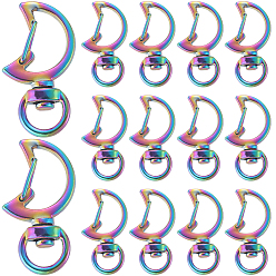 Rainbow Color 20шт. застежки-карабины из сплава, луна, Радуга цветов, 35x19 мм