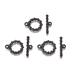 Electrophoresis Black 304 из нержавеющей стали застежками тумблеры, кольцо, ионное покрытие (ip), электрофорез черный, Кольцо: 19x14.6x2.5 mm, отверстие : 1.7x2.2 мм, бар: 6.2x21.8x2.7 mm, отверстие : 1.7x2 мм