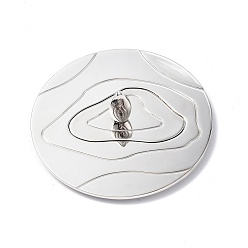 Платина Съемные крышки свечей из сплава, абажуры для ароматических свечей, банка свечи аксессуары, плоский круглый с рисунком горной контурной линии, платина, 81x24 мм