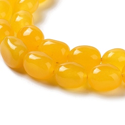 Gold Natural Jade Beads Strands, Dyed, Nuggets, Tumbled Stone, Gold, 9.5~11.5x8~8.5x7~8mm, Hole: 1mm, about 34~38pcs/strand, 14.76~15.16''(37.5~38.5cm)