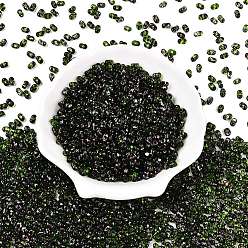 Темно-Зеленый Стеклянные бусины Пикассо, окрашенные распылением, арахис, темно-зеленый, 6x4x3 мм, отверстие : 1.2 мм, Около 4000 шт / фунт