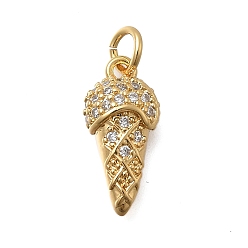 Прозрачный Латунные микро проложить кубического циркония подвески, мороженое, реальный 18 k позолоченный, без кадмия и без свинца, стойки покрытие, долговечный, с целью перехода в кольце, прозрачные, 16.5x8x4 мм, отверстие : 3.2 мм