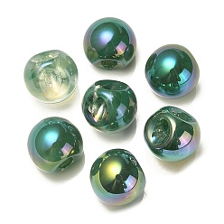 чирок УФ-покрытие радужными переливающимися акриловыми бусинами, круглые бусины судзумару, зелено-синие, 16.5 мм, отверстие : 3 мм