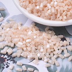 (HTL2365) Opaque Ceylon PeachPuff MIYUKI Half TILA Beads, Japanese Seed Beads, 2 Hole, (HTL2365) Opaque Ceylon PeachPuff, 5x2.3x1.9mm, Hole: 0.8mm, about 2500pcs/100g