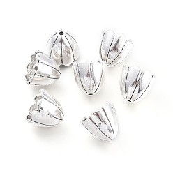 Antique Silver Tibetan Style Alloy Bead Caps, Multi-Petal, Flower, Antique Silver, 18x16mm, Hole: 1.8mm
